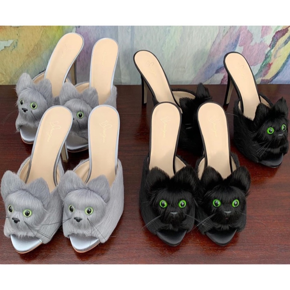 Kitty Slippers - Black - Picture 7 of 12